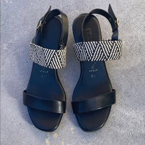 Black and White Sandals